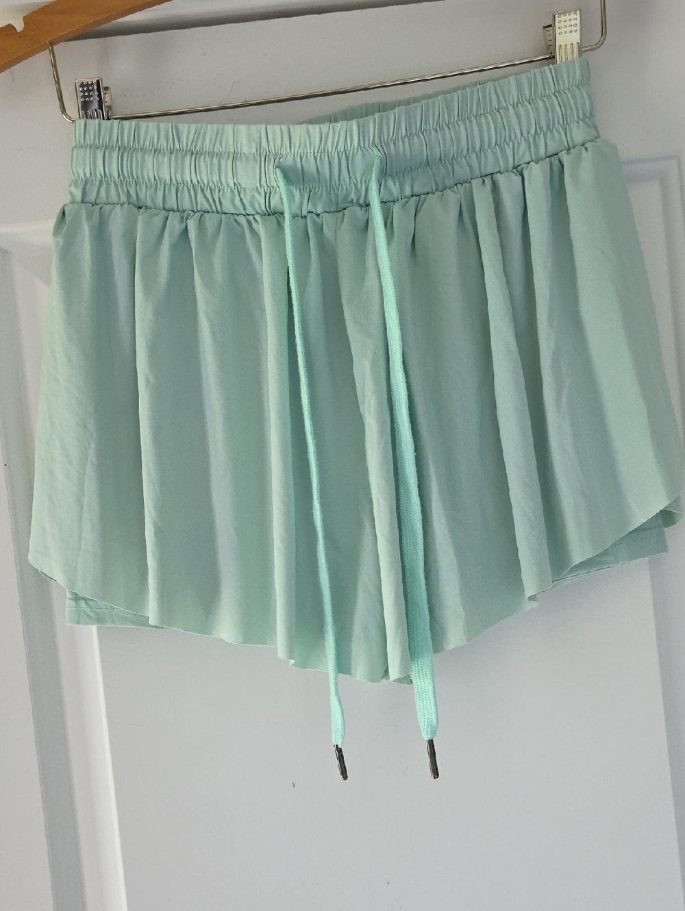 Automet Light Mint Green Elastic Waist  Skort